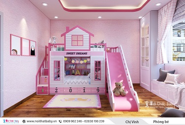 thiết kế giường tầng hiện đại, thiết kế phòng ngủ bé, Nội thất baby, giường tầng,giường tầng đẹp, giường tầng cầu trượt cho bé, thiết kế giường tầng cầu trượt, thiết kế giường tầng trẻ em, phòng ngủ bé gái, phòng ngủ bé gái màu hồng.